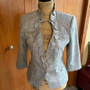 NWT WHBM Tweed Ruffle Blazer Size 4